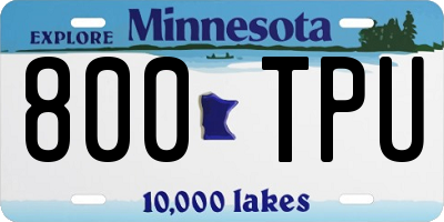 MN license plate 800TPU