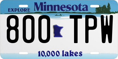 MN license plate 800TPW
