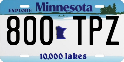 MN license plate 800TPZ