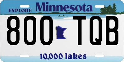 MN license plate 800TQB