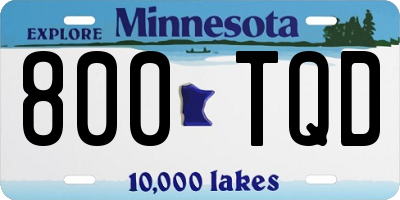 MN license plate 800TQD