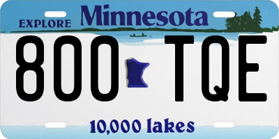 MN license plate 800TQE