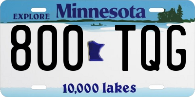 MN license plate 800TQG