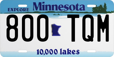 MN license plate 800TQM