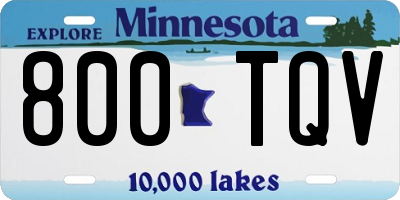 MN license plate 800TQV