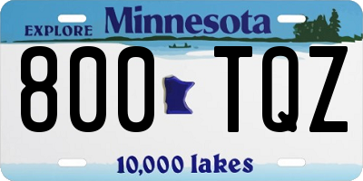 MN license plate 800TQZ