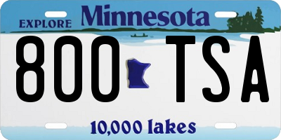 MN license plate 800TSA