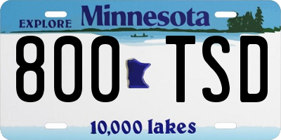 MN license plate 800TSD