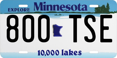 MN license plate 800TSE