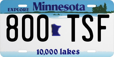 MN license plate 800TSF