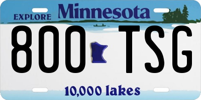 MN license plate 800TSG