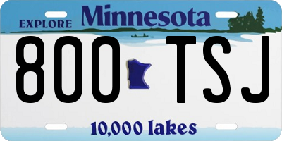 MN license plate 800TSJ