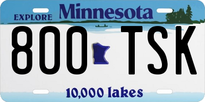 MN license plate 800TSK