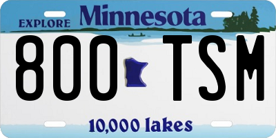 MN license plate 800TSM