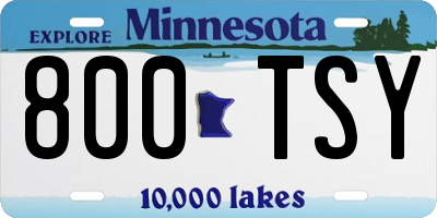 MN license plate 800TSY