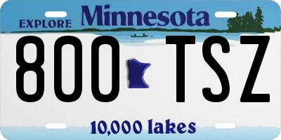 MN license plate 800TSZ