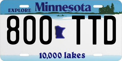 MN license plate 800TTD