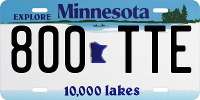 MN license plate 800TTE