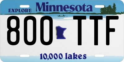 MN license plate 800TTF
