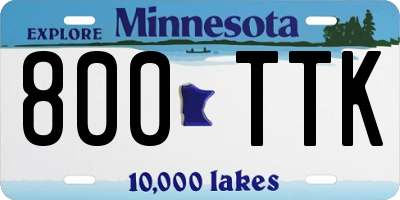 MN license plate 800TTK