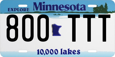MN license plate 800TTT