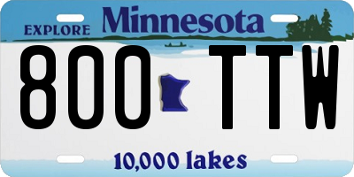 MN license plate 800TTW