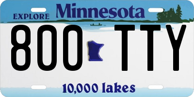 MN license plate 800TTY