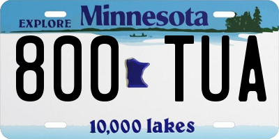 MN license plate 800TUA