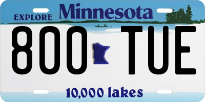 MN license plate 800TUE