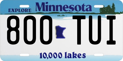 MN license plate 800TUI