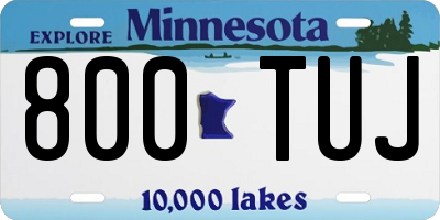 MN license plate 800TUJ
