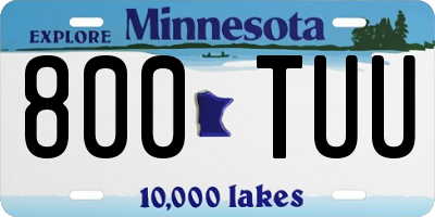 MN license plate 800TUU