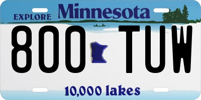 MN license plate 800TUW