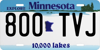 MN license plate 800TVJ