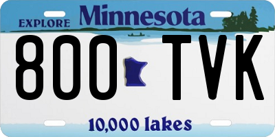 MN license plate 800TVK