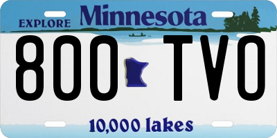 MN license plate 800TVO