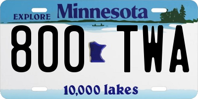 MN license plate 800TWA