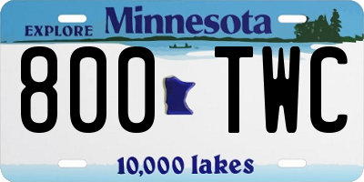 MN license plate 800TWC