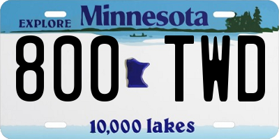 MN license plate 800TWD