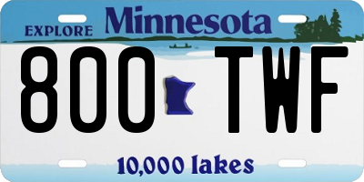 MN license plate 800TWF