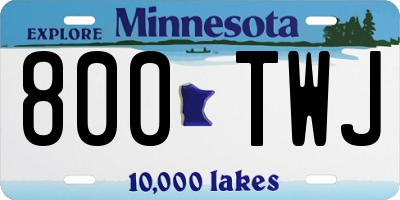 MN license plate 800TWJ