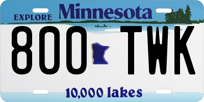 MN license plate 800TWK
