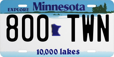 MN license plate 800TWN