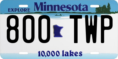 MN license plate 800TWP