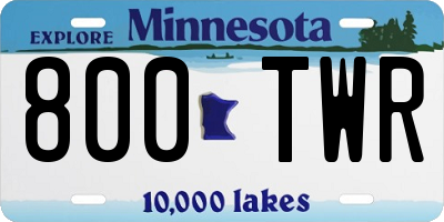 MN license plate 800TWR