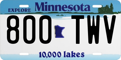 MN license plate 800TWV