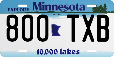 MN license plate 800TXB