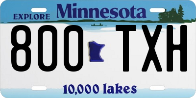 MN license plate 800TXH