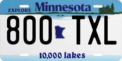 MN license plate 800TXL