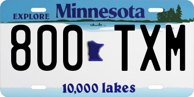 MN license plate 800TXM